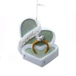 Engaged Ring in White Box Ornament