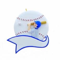 Baseball Hit Ornament- Boy