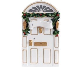 White Door with Garland Ornament