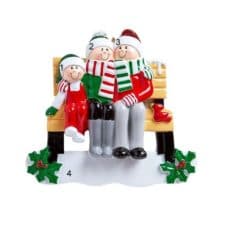Park Bench Family of 3 Ornament