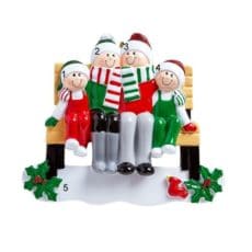Park Bench Family of 4 Ornament