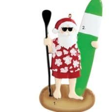 Santa Paddleboarder Ornament