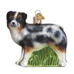 Australian Shepherd Dog Glass Ornament