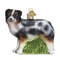 Australian Shepherd Dog Glass Ornament