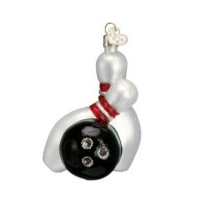Bowling Pins Glass Ornament