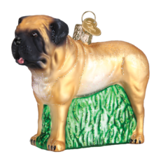 English Mastiff Glass Ornament