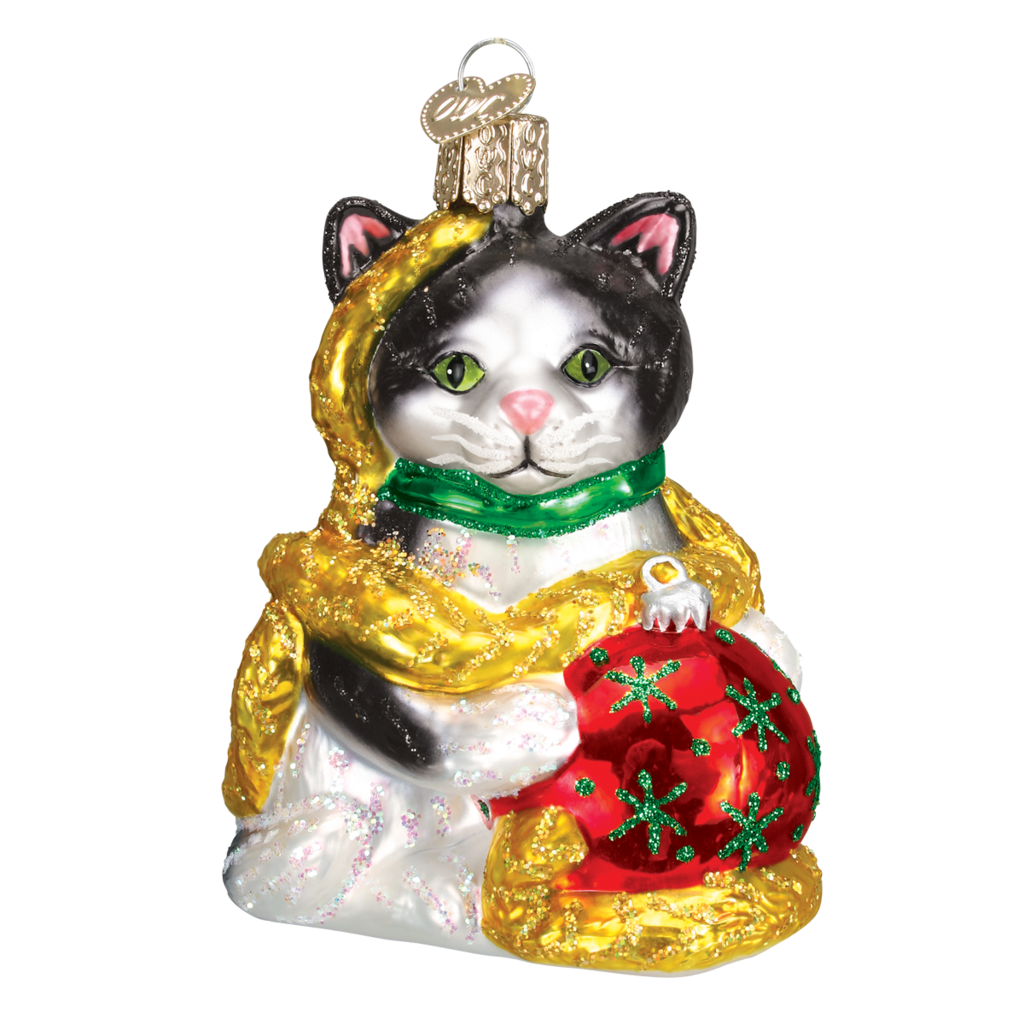 ow1 Old World Christmas Holiday Kitten Ornament - Image 1
