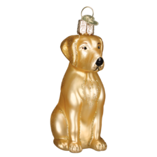 Yellow Lab Dog Glass Ornament