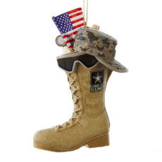 Army Boot with Flag Ornament