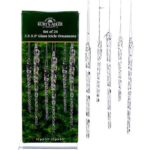Twisted Clear Crystal Glass Icicles, 24-Piece Box Set