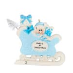 Baby's First Christmas Sleigh Ornament-Boy