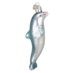 Playful Dolphin Glass Ornament
