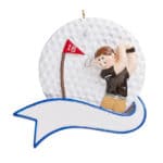 Golfer Man with Ball Ornament