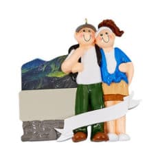 Mountain Couple Vacation Travel Ornament