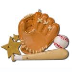 Baseball Mitt and Bat Ornament