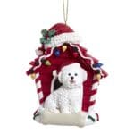 Bichon Frise With Dog House Ornament