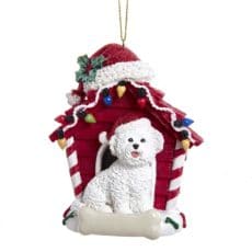 Bichon Frise With Dog House Ornament