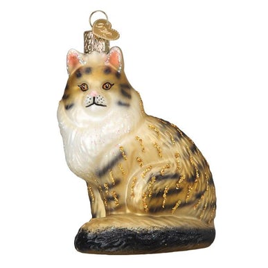 Maine Coon Cat Glass Animal Ornament