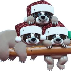 Sloth Family of 3 Ornament