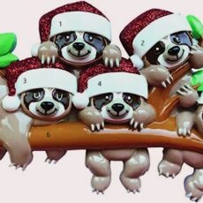 Sloth Family of 5 Ornament
