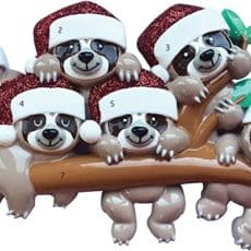 Sloth Family of 6 Ornament