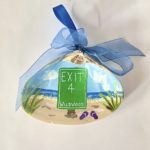 Exit 4 Wildwood Hand Painted Shell Ornament