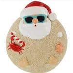 Santa buried in sand beach ornament