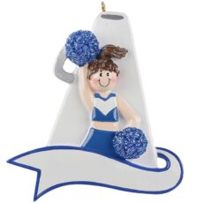 Cheer Megaphone Ornament-Blue