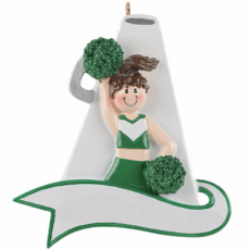 Cheer Megaphone Ornament-Green