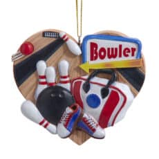 Heart Shaped Bowling Sports Ornament