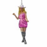 Pop Star Glitter Cowgirl  " Swiftie " Ornament