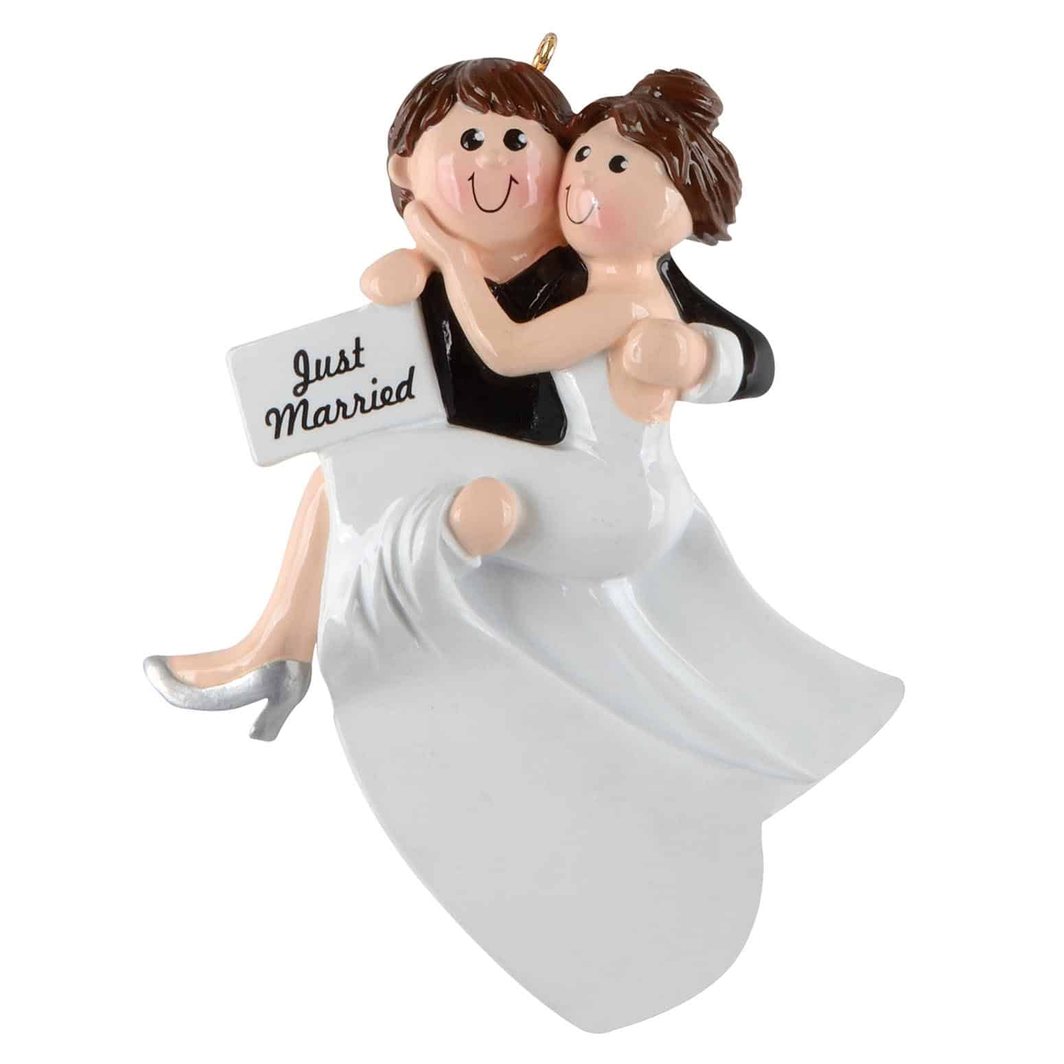 1522 JUST MARRIED COUPLE ORNAMENT - Image 1