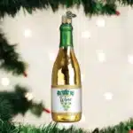 WHITE WINE BOTTLE GLASS ORNAMENT