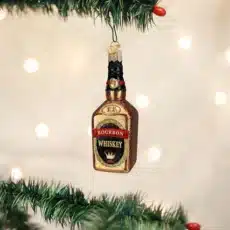 BOURBON BOTTLE GLASS ORNAMENT