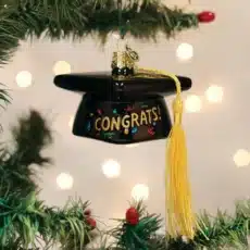 Graduation Cap Glass Ornament