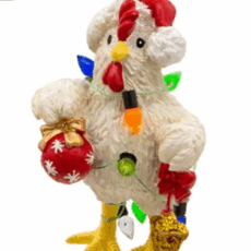 White Christmas Chicken with Lights
