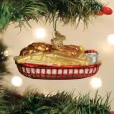 Chicken Basket Glass Ornament
