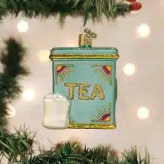 Tea Tin Glass Ornament