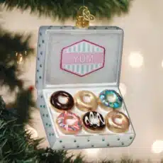 Box Of Donuts Glass Ornament