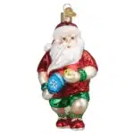 Pickleball Santa Glass Ornament - Image 2
