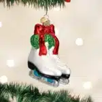 Holiday Skates Glass Ornament