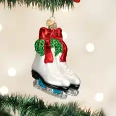 Holiday Skates Glass Ornament