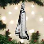 Space Shuttle Glass Ornament