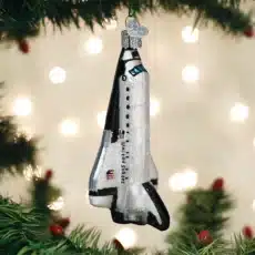 Space Shuttle Glass Ornament