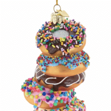 Stack of Donuts Glass Ornament
