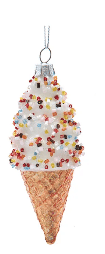 Screenshot 2025-10-28 at 1.08.11 PM Vanilla Ice Cream Cone Glass Ornament - Image 1