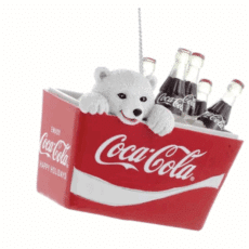 Coca-Cola Polar Bear Cub In Cooler Ornament