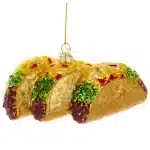 3 Taco Glass Ornament