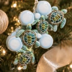 Sea Turtle Family of 4 Personalized Ornament