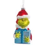 Dr. Seuss's How the Grinch Stole Christmas!™ Grinch With Present Blown Glass Hallmark Ornament - Image 2